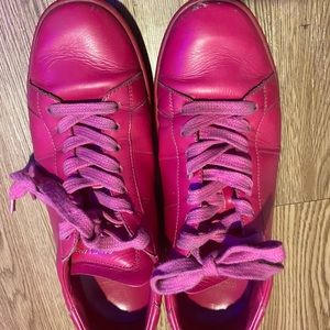 Saint Laurent Fuchsia Pink Leather Sneakers